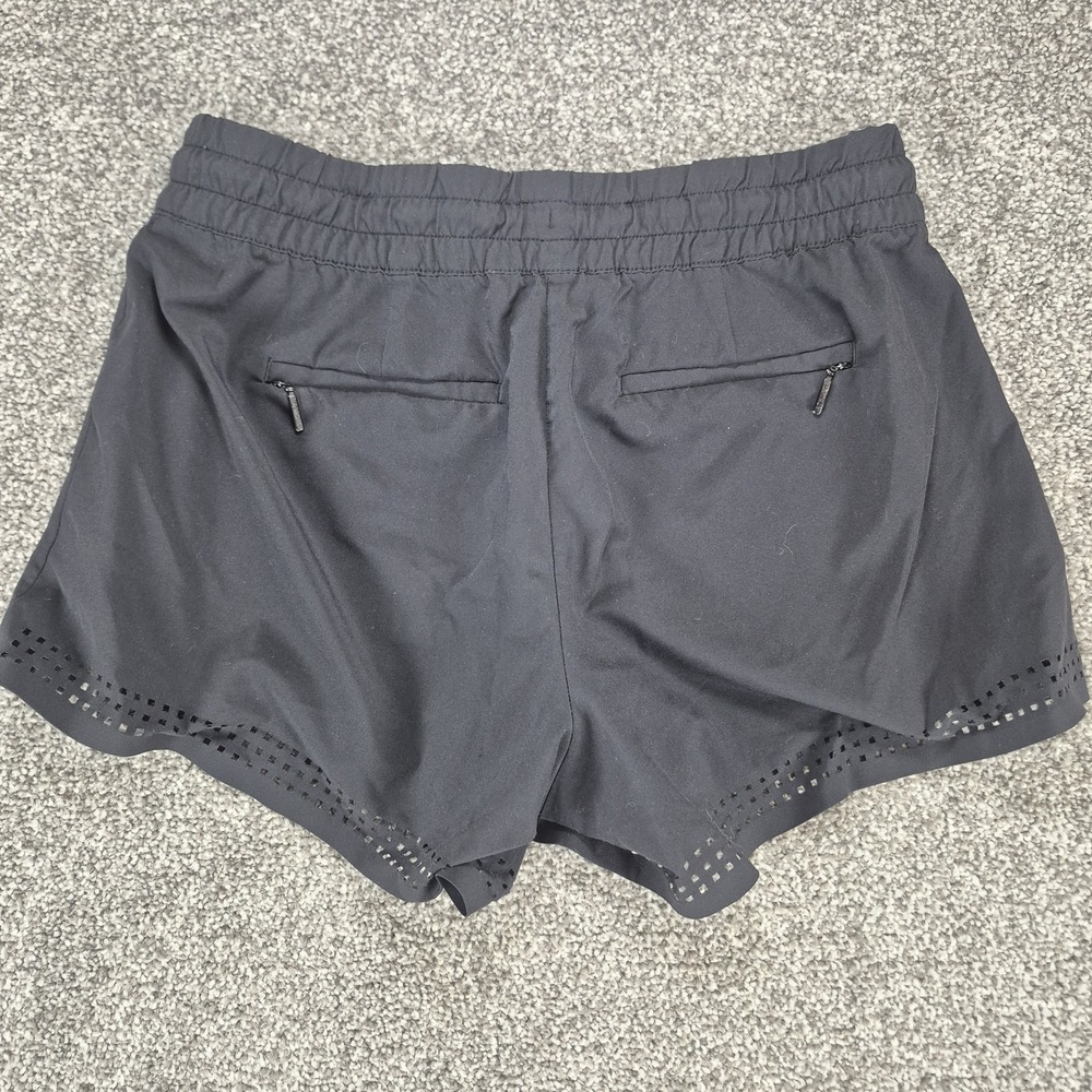 Athleta Baja Short Women's 2 Black Laser Cut Trim 4" Inseam Athletic - Picture 2 of 9